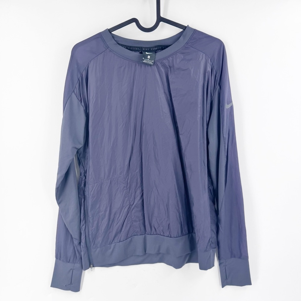 ✅ NIKE PACKABLE RUNNING LIGHTWEIGHT SWEATSHIRT PURPLE MEDIUM CREW NECK PULLOVER‎